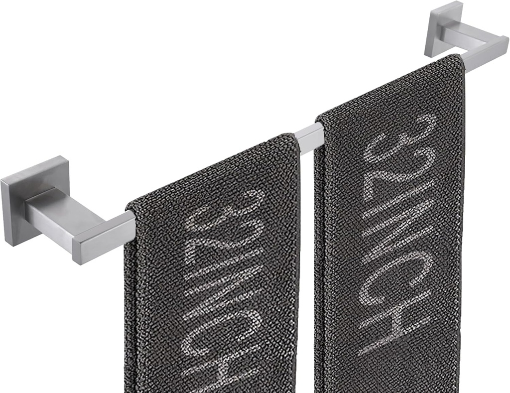 LANC 32-Inche Long Towel Bar for Bathroom Wall Mounted Brushed Nickel Bath Towel Rack Stainless Steel 80CM Towel Rod for Kitchen Square Towel Holder Towel Rail Towel Hanger, A9010BN-L8