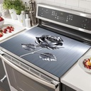 Stove Top Covers for Electric Silver Rose Kitchen Stove Top Covers Pad 28 x 20 inches Coffee Bar Accessories for Kitchen Fit Under Coffee Maker, Machine, Pot Absorbent Mat Diatomite