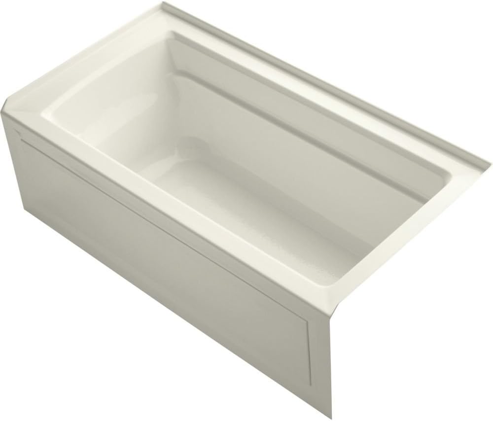 Kohler K-1123-RA-96 5 ft. Acrylic Bathtub w/Tile Flange & Drain Biscuit