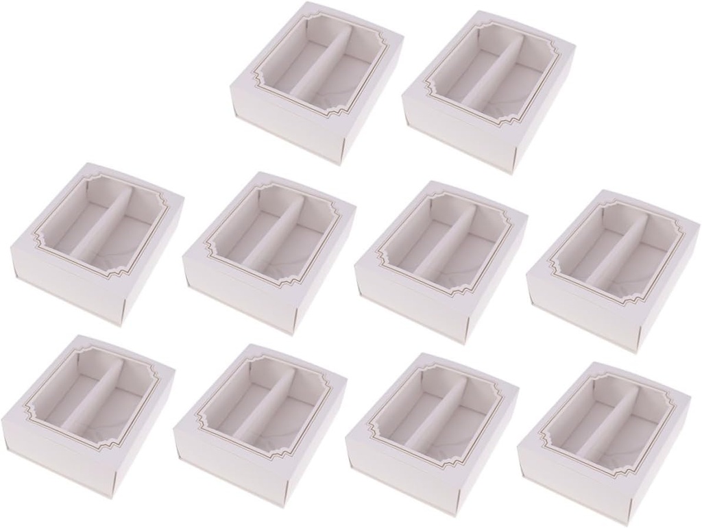 Gatuida 10pcs Macaron Gift Box with Clear Window Large White Paper Dessert Packing Box for Cookies Cakes and Treats Parties Weddings and Special Occasions