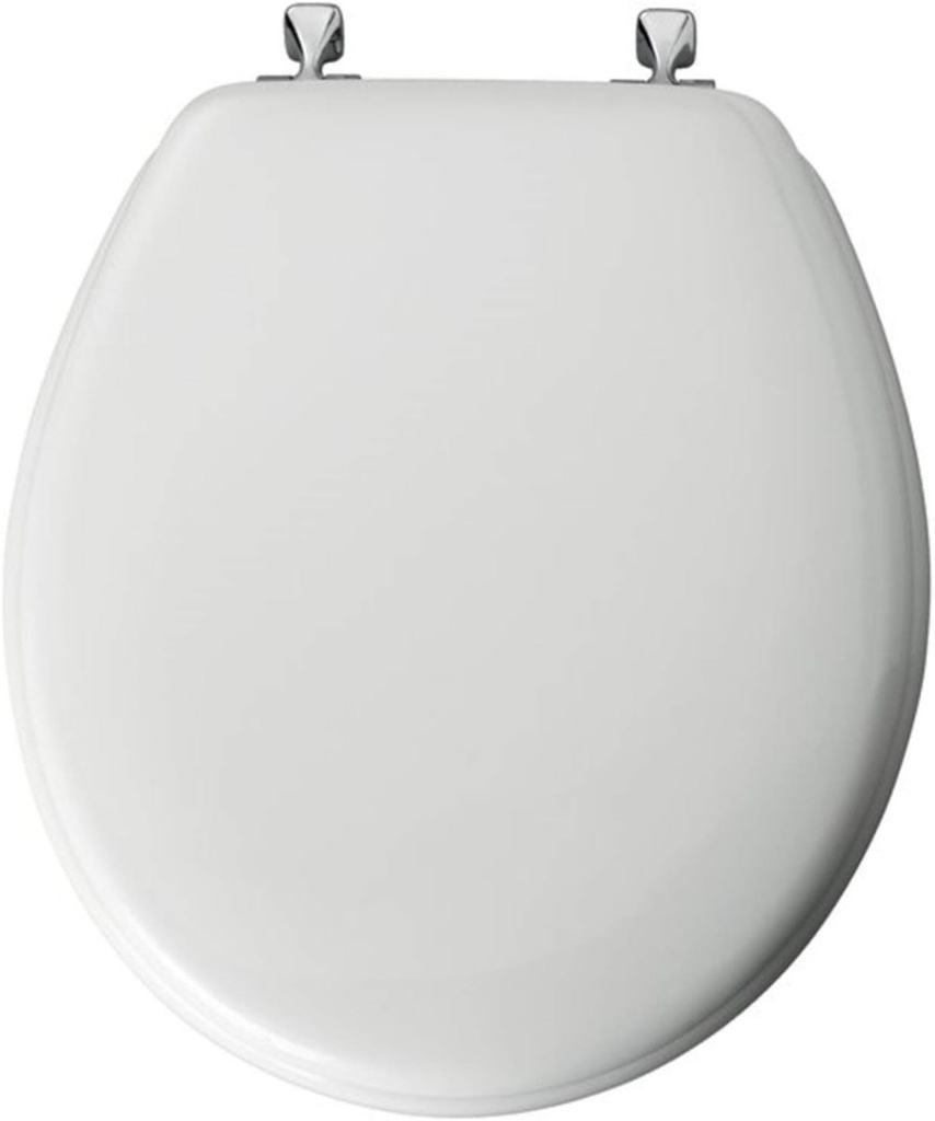 Bemis Mfg Mayfair Toilet Seat Rnd Wh/Chrm