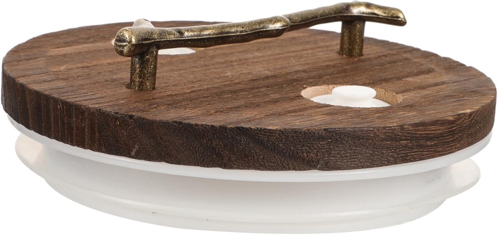 Bamboo Lid Exhaust Valve Beverage Dispenser Sealed Wine Bottle Bamboo Lid for Home