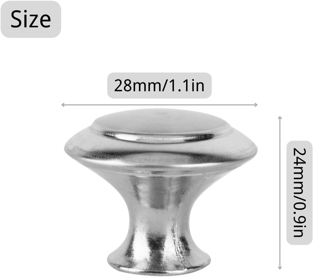 Yosoo Cabinet Knobs Round, Ball Stainless Steel Cabinet Door Knob Drawer Pulls Cabinet Knob Drawer Handles Kitchen Cupboard Knobs, Pack of 10 (28mm)