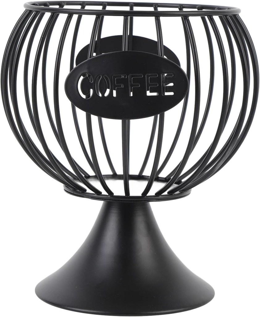 Modern Coffee Pod Holder, Iron Coffee Capsule Storage Basket with Weighted Base, Countertop Coffee Pod Organizer Kitchen Home Desktop Ornament