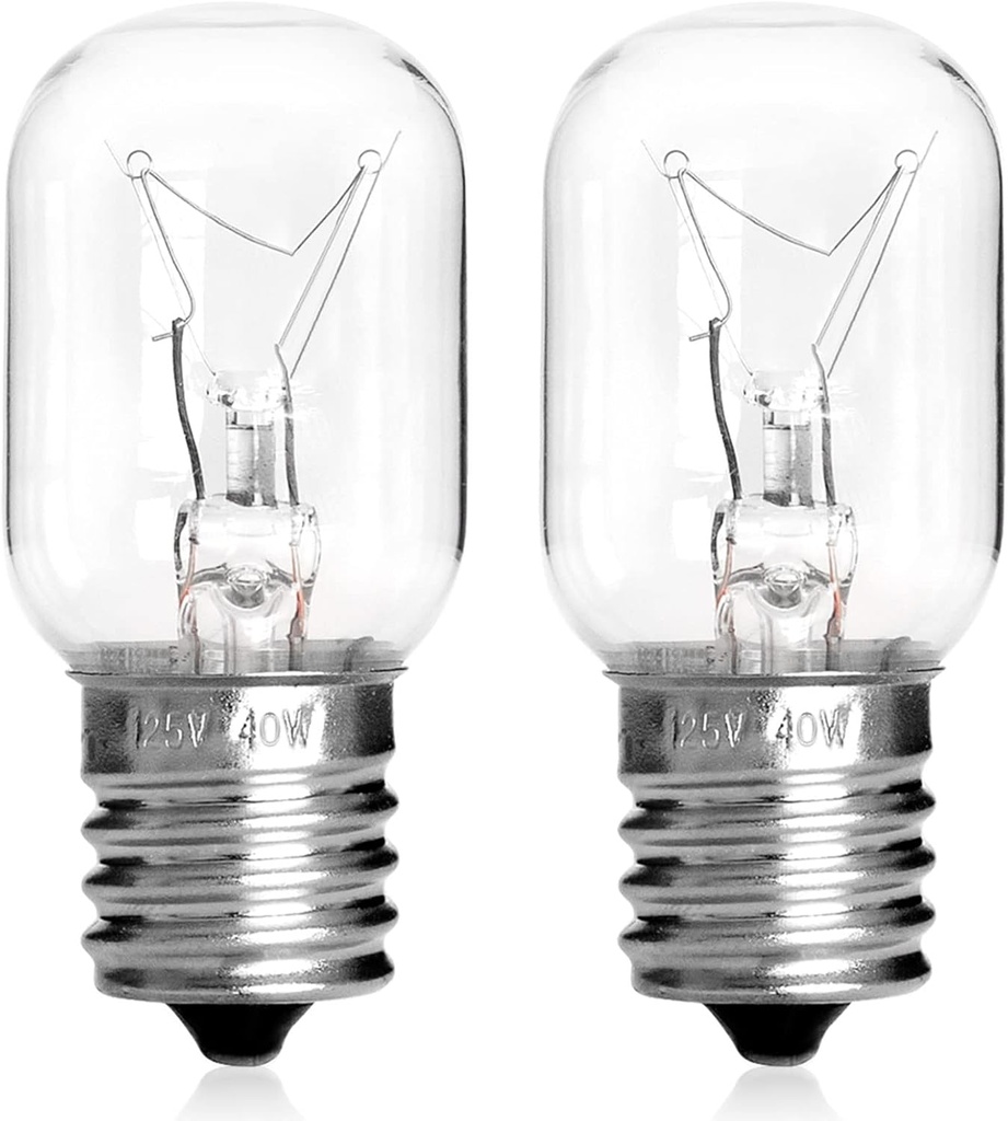 Belleone Microwave Light Bulb for Whirlpool, 8206232A Light Bulbs for Maytag GE Kenmore Over Range Hood, Kei 125V 40W, Microwave Bulbs Over Stove, 2 Count