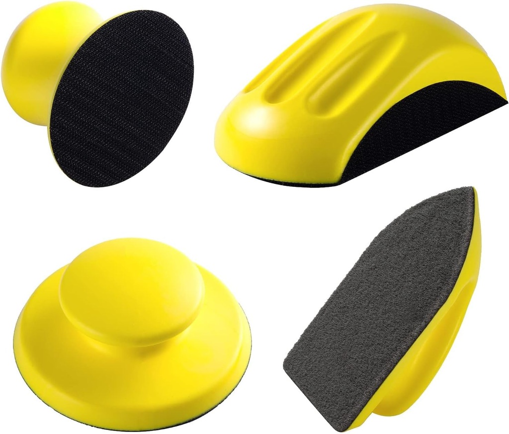 S SATC 4PCS Hook and Loop Sanding Block Included 1 Cleaning Brush 5 Inch Round and Mouse Sanding Block Meant for Wood Furniture Restoration Home Arts and Crafts