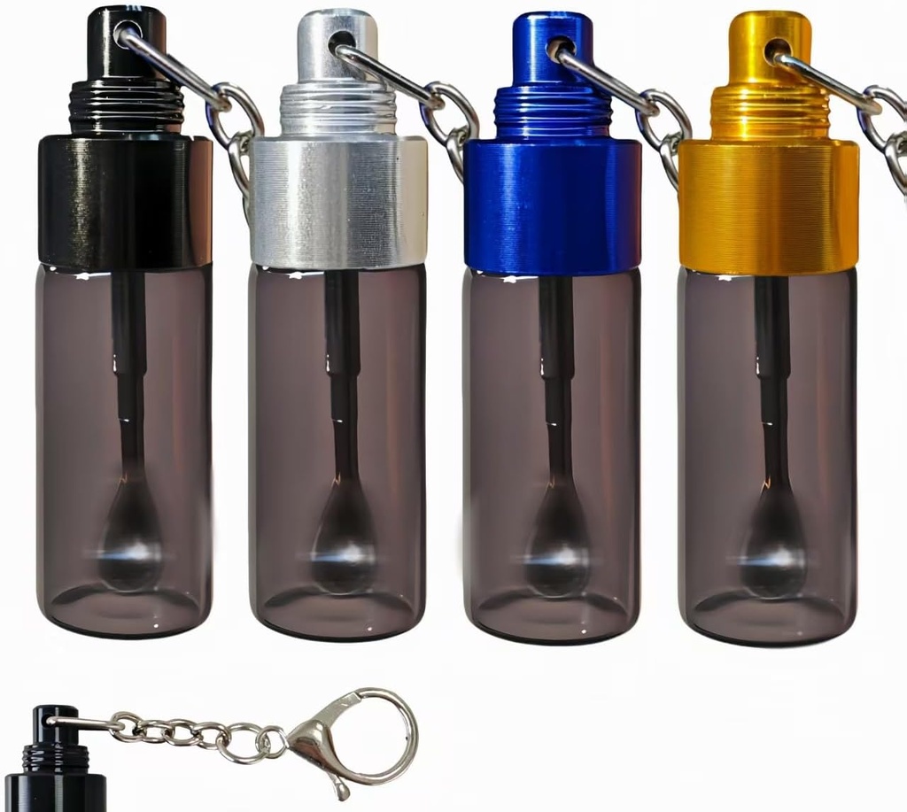 4-Pack Mini Glass Storage Jars with Built-In Spoons - Waterproof, Travel-Friendly, Airtight Containers for Sugar and Spices