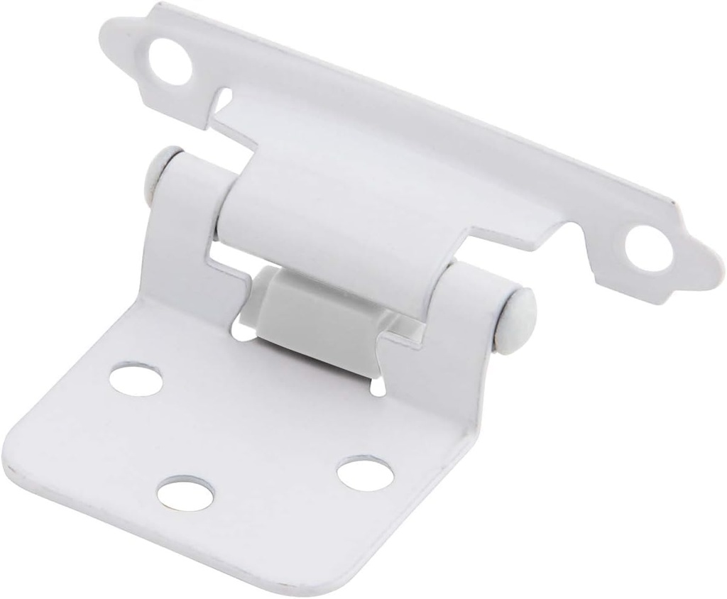 Silverline SH5001-WT Self Close Flush Hinge 1.2mm Thick Cabinet Hardware Face Mount Overlay Variable White (6 Pairs (12pcs), White)