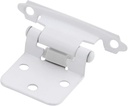 Silverline SH5001-WT Self Close Flush Hinge 1.2mm Thick Cabinet Hardware Face Mount Overlay Variable White (6 Pairs (12pcs), White)
