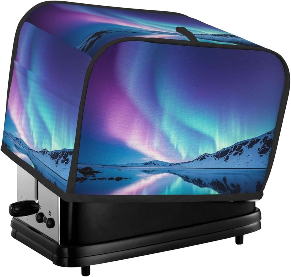 Northern Lights 2 Slice Toaster Covers Dustproof Splash-Proof Bread Machine Cover Fingerprint Protectors Small Washable Kitchen Appliance Cover Universal Size