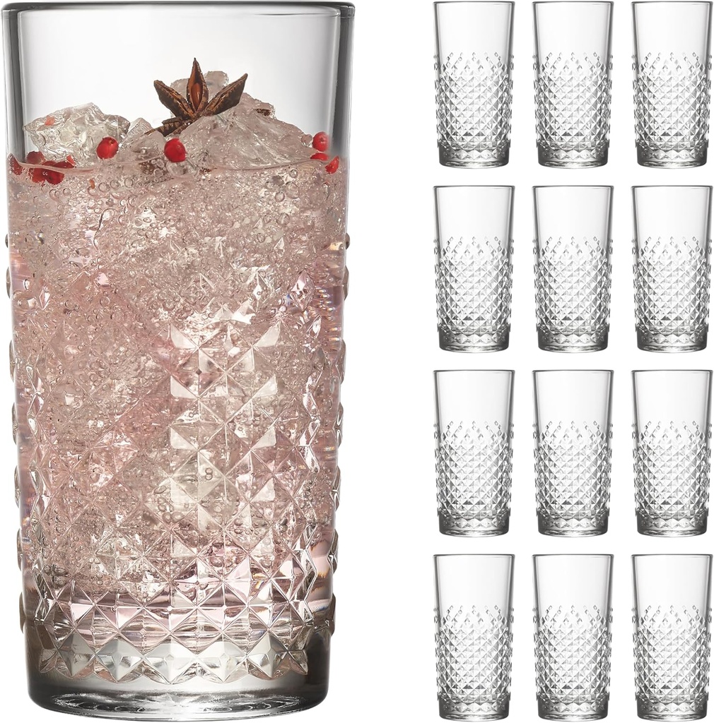 Libbey 70309 Ocular Set of 12 Drinking Glasses/Cocktail Glasses with 473 ml