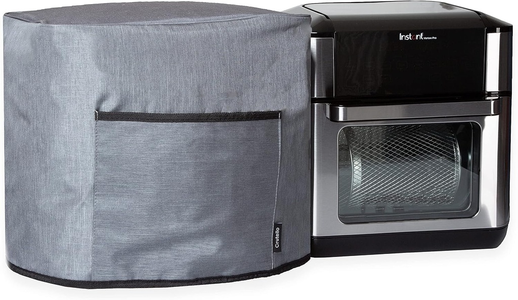 Crutello Air Fryer Cover with Storage Pockets for 10 Quart Fryer - For Small Appliances, Kitchen Appliance Heavy Duty Dust Covers, For Kitchen Counter