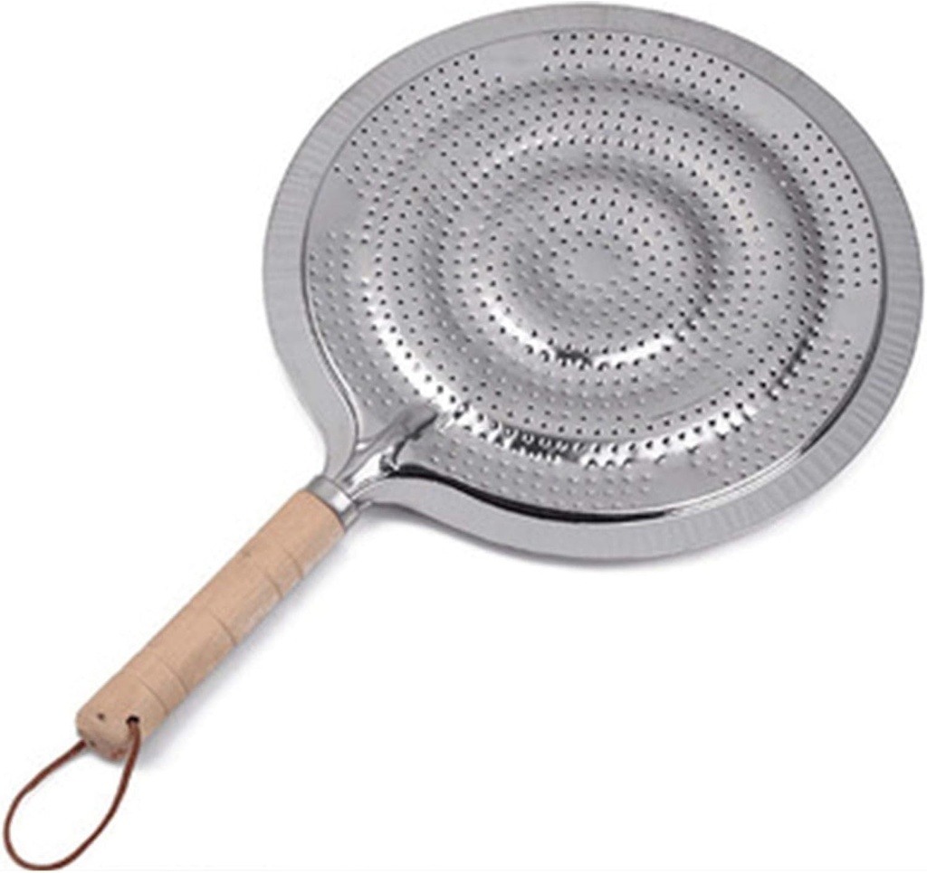 Cast Iron Induction Diffuser Plate With Wooden Handle - Flame Guard Simmer Plate Ring For Electric Gas Stove and Glass Induction Cooktop
