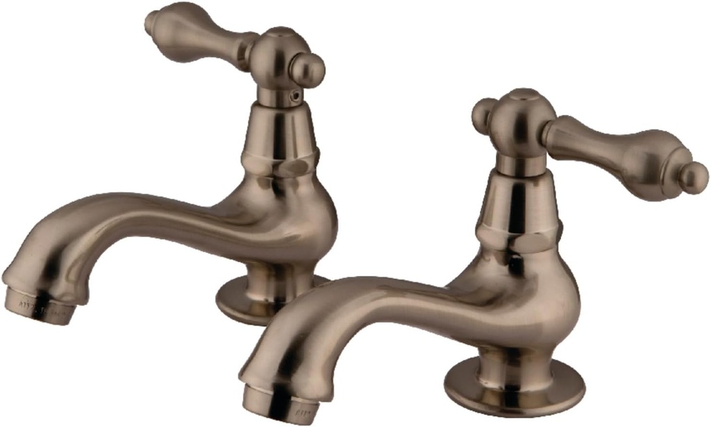Kingston Brass KS1108AL Heritage Classic Basin Faucet Metal Lever Handle, Brushed Nickel