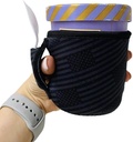 Lit Handlers Ice Cream Cooler Sleeve - Neoprene Ice Cream Pint Holder with Handle & Pocket - Tear Resistant Cooler & Container - Machine Washable & Leak Proof Cup Cover for Yogurt(Black Out USA Flag)