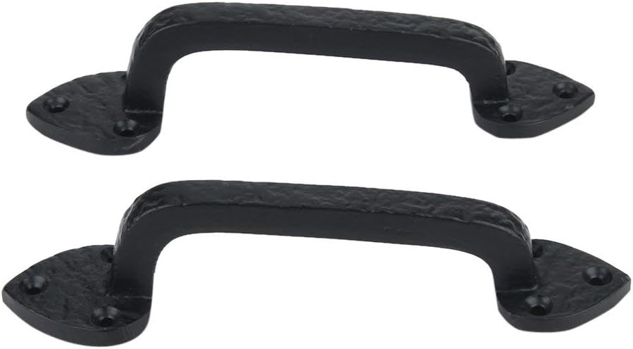 A29 Black Door Handle Pull, Heavy Duty Long Kitchen Cabinet Handles, Antique Cabinet Pulls, Door Handles, Closet Handle, Gate Cast Iron Finish,