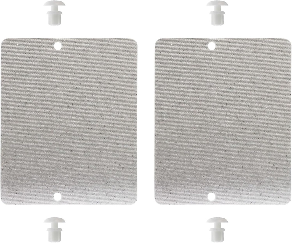 2 Pcs WB34X21271 & 3026729 Microwave WaveGuide Mica Cover 3-3/8 x 4-1/8 Inches, 4 Locking Button Rivet, Fits GE General Electric Hotpoint RCA Sears Kenmore Countertop Microwaves AP5791399, PS8754952