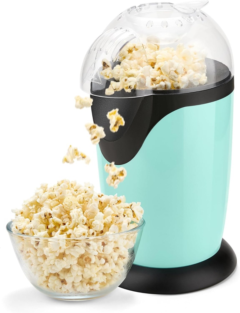 Hot Air Popcorn Maker, 16-Cup Electric Pop Corn Popper machine with Measuring Cup & Butter Melter, Fast Popping & Oil-Free, BPA-Free kitchen appliances for Home Movie Nights & Parties - Blue
