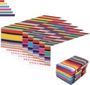 6 Pack Mexican Table Runners 14” x 84” Rainbow Colors Large Boho Mexican Theme Party Decoration for Cinco de Mayo Fiesta Party 6 Serape Table Runner (14” x 84”)