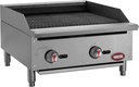 Kratos 24" Wide Commercial Gas Charbroiler, 2 Burner Stainless Steel Gas Radiant Charbroiler for Restaurants, 70,000 BTU Output Countertop Grill (29Y-001)