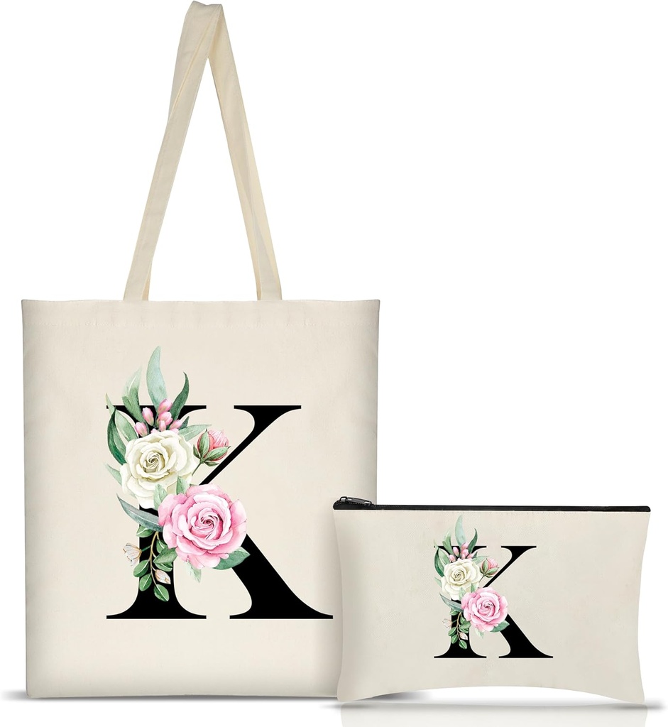 AUSVKAI Canvas Tote Bag Aesthetic for Women, Cute Personalized Birthday Reusable Cotton Bags for Teachers Bridesmaid Gifts