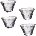 Ciieeo 4Pcs Japanese Style Sake Cups Trimmed Glass Tea Cups for Sake Tea and Spirits Elegant Design for Home Bar Special Occasions