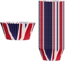 50Pcs Union Cupcake Cases, Party Mini Baking Muffin Cupcake Case King Charles III Coronation Cupcake Cases Decoration for King Charles the Third Street Party, coronation flags king charles