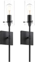 XiNBEi Lighting Black Wall Sconces Set of Two, Modern Industrial 1 Light Bathroom Sconce Indoor Wall Lights for Bathroom Hallway Kitchen & Living Room