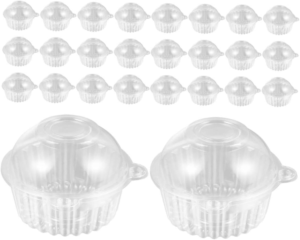 50pcs Cupcake Holders Plastic Pastry Containers for Events and Parties for Displaying Baked Goods Safely Food Grade Stackable for Holidays and Catering