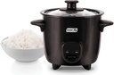 DASH Mini Rice Cooker Steamer with Removable Nonstick Pot, Keep Warm Function & Recipe Guide, One Half Quart, for Soups, Stews, Grains & Oatmeal - Black
