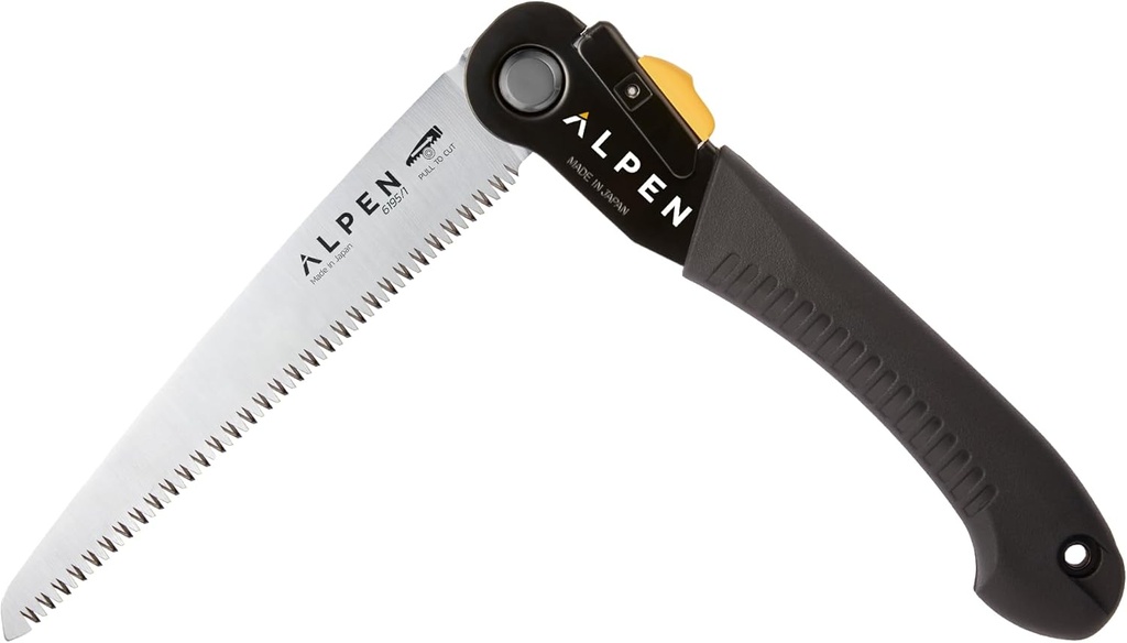 Alpen Bernina 6195 Pruning Saw – Chrome Plated Blade with Safety Lock, Non-Slip Grip, and Replaceable Blade – Ideal for Gardening, Landscaping, Vineyards, and Arborist Tree Trimming Work