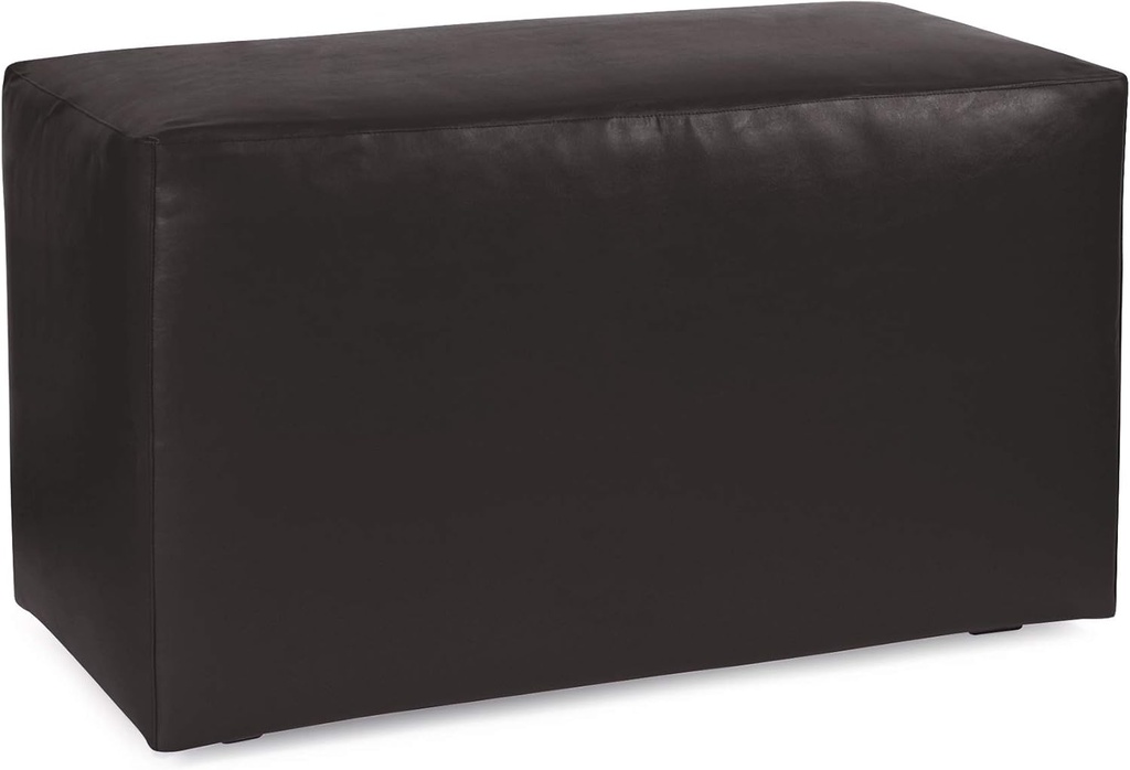 Howard Elliott Rectangle Outdoor Patio Cushion Bench With Cover, Living Room Footrest & Coffee Bench, Cushion Chair Furniture for Living Room, Bedroom & Outdoor, 36 x 20 Inch, Atlantic Black