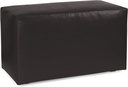 Howard Elliott Rectangle Outdoor Patio Cushion Bench With Cover, Living Room Footrest & Coffee Bench, Cushion Chair Furniture for Living Room, Bedroom & Outdoor, 36 x 20 Inch, Atlantic Black