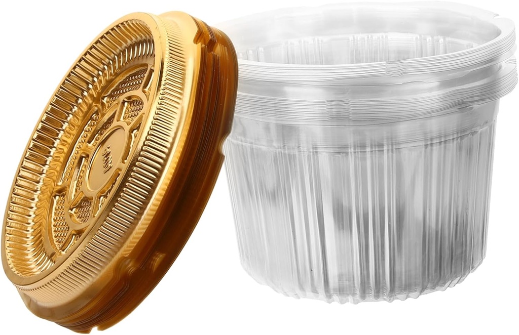 IMIKEYA Elegant Cake Carrier 20pcs Round Cake Containers Lids Plastic Cake Packaging for Transport for Weddings Parties Festivals