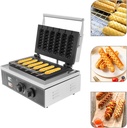 LYNICESHOP Corn Dog Waffle Maker Machine, 1500W Commercial Electric Waffle Maker Machine Crispy Machine Non-Sticky Surface 6 Slice Non-Stick Stainless Steel Waffle Baker Machine for Hot Dogs