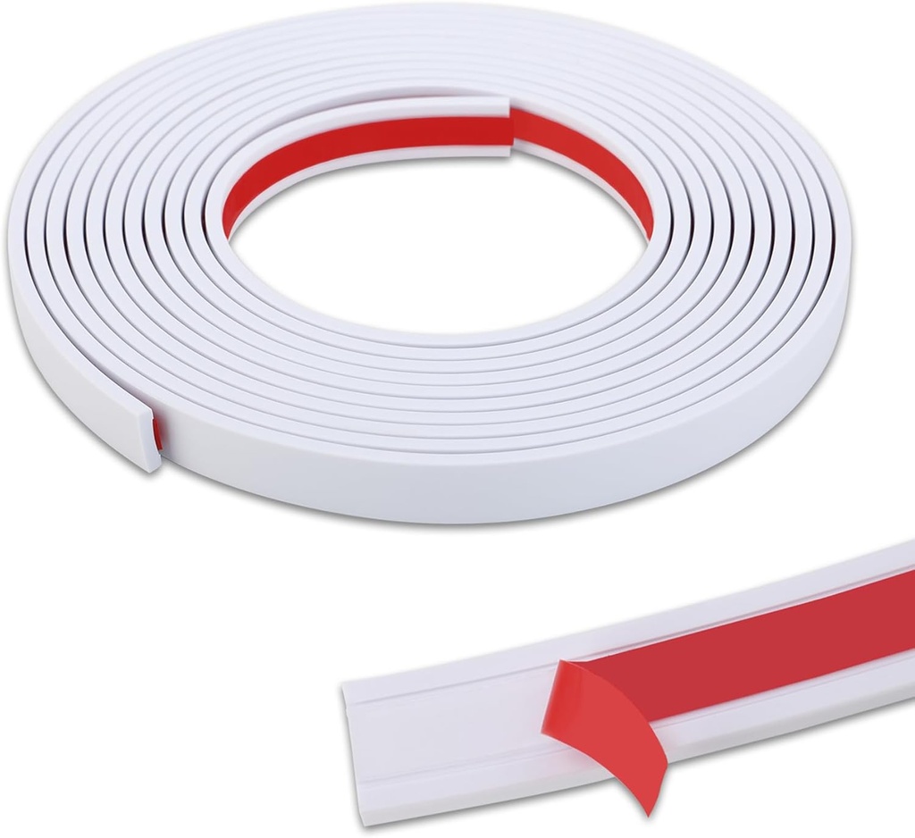 10 ft Primed Peel-and-Stick Tile Edge Molding Trim, Flexible Edging Moulding for Kitchen Backsplash, Mirror Frames & Wall Borders