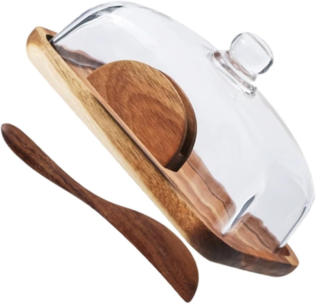 Wooden Cheese Container Refrigerator Bread Storage Box Bread Keeper Butter Dish Decor