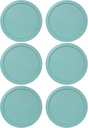 Replacement Lids fits Pyrex 6 & 7-Cup Glass Food Storage Container Bowls, 7.5-Inch Plastic Round Lids Covers for Pyrex 7402-PC, Airtight & Leakproof (6-Pack, Turquoise)