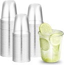 50 PCs Clear Round Bottom Plastic Cups,Disposable Stemless Wine Glasses, Iced Coffee Cups for Cold Drinks, Juice, Boba Tea,Smoothie, Milkshake,Baby Shower Cups for Parties, Weddings(12 Oz)