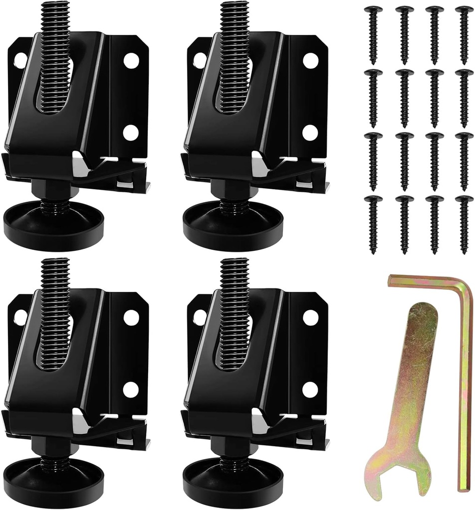 LOSCHEN 4 PCS Heavy Duty Adjustable Leveling Feet for Furniture,Hexagon Nuts Lock Furniture Legs Levelers,for Table, Cabinets, Workbench,Shelving Units and More