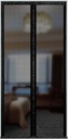 Magnetic Screen Door Reinforced Fiberglass 67×87inch, Lets Fresh Air in and Insects Out-Mesh, Hands Free Magnet Door Curtain Automatic Closing, New and Improved, Black