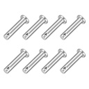 uxcell 8Pcs 1/4" x 1" Single Hole Clevis Pins, 304 Stainless Steel Flat Head Clevis Pins Hitch Pin for Trailer Latch, Mechanics Repair, Furniture Installation, Industrial Equipment
