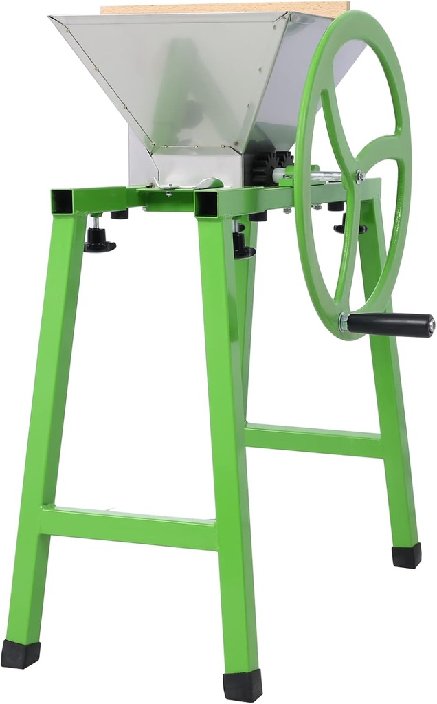 Fruit and Apple Crusher, 7L/1.8 Gallon Manual Juicer Grinder with Stand and Wheel Handle, Portable Fruit Scratter Pulper for Wine and Cider Pressing