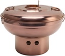 Hot Pot Chinese Charcoal Hotpot, 410 Stainless Steel Rose Gold Mini Hot Pot, Chinese Meats Fondue Lamb Shabu Shabu Outdoor Cooker for Kitchen Picnic