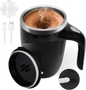 Generic Self Stirring Mug, Black, 3.8 oz (110 ml), Automatic, Stainless Steel, Ideal for Coffee, Tea, Milk, Travel