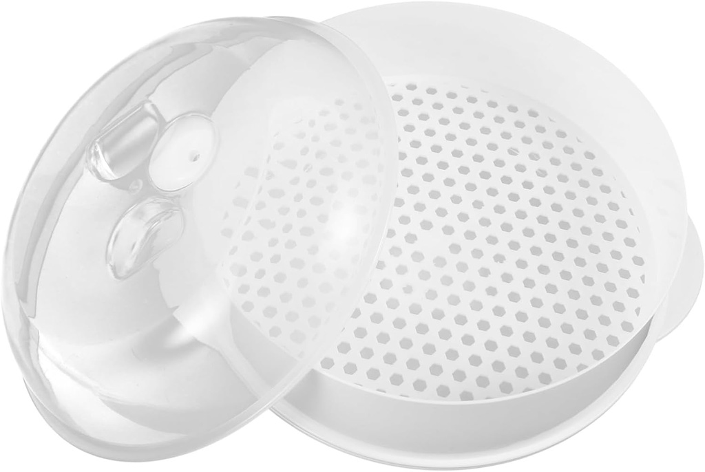 Alipis Food Steamer for Cooking Kitchen Steamer Round Microwave Oven Rack Easy-clean Design Random Style