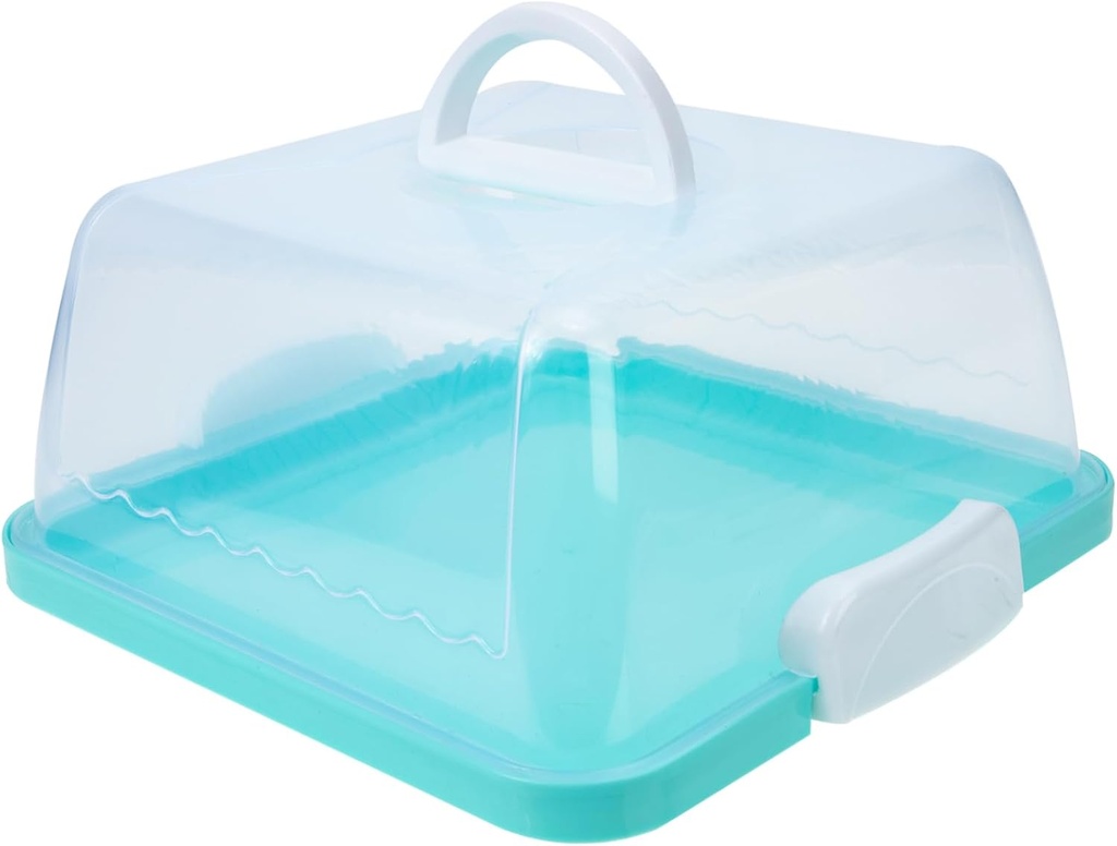 BESPORTBLE Cake Cupcake with Lid and Handle Plastic Cake Containers Cake Stand with Dome Round Cake Container Plastic Pie Cake Storage Container for Transport 8 Inch Blue