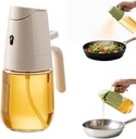 AIIONP 2 in 1 Glass Oil Sprayer & Dispenser, 2026 Premium Olive Oil Dispenser Bottle for Kitchen, Food-grade Oil Spray Bottle for Cooking, Air Fryer, Frying, BBQ (White-300)
