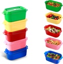Food Storage Containers with Lids, Set of 5, Multicolor Plastic Meal Prep Boxes