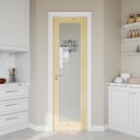 24" x 80" Glass Pantry Door, Wood Doors with Frosted Glass, as French, Sliding, Bifold, Pocket, Barn Door Slab, Interior Doors with Self-Adhesive Waterproof & Fade-Resistant Pantry Stiker
